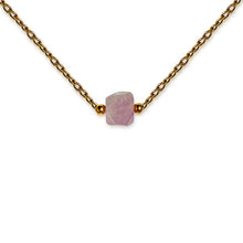 Kunzite choker pink crystal gold choker necklace