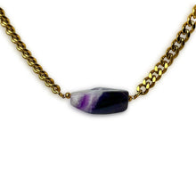 Amethyst gold crystal choker necklace