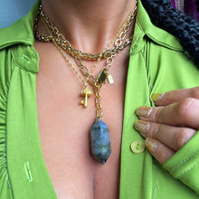 Labradorite gold crystal healing necklace