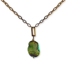 Green agate energy healing necklace