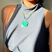 Green malachite crystal necklace