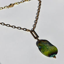 Green agate energy healing necklace