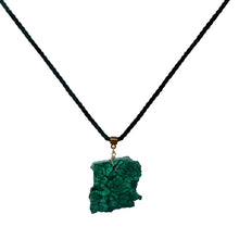 Chunky green malachite crystal necklace