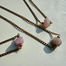 Kunzite choker pink crystal necklace for feminine glow