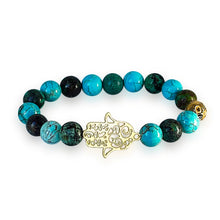 TURQUOISE HAMSA Beaded Bracelet Zenergë Gemz