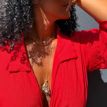 gold crystal cage necklace. Add your own crystal