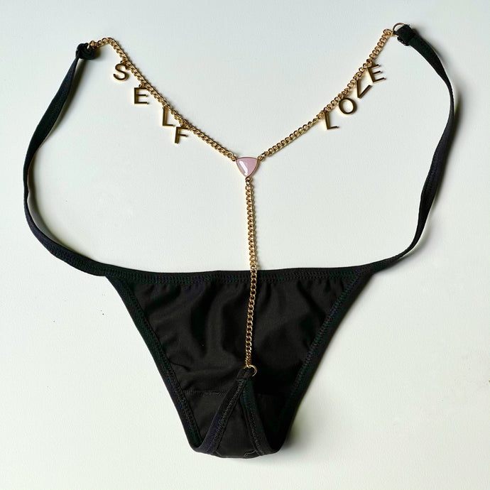 LOVE THYSELF BEZEL THONG Zenergë Gemz